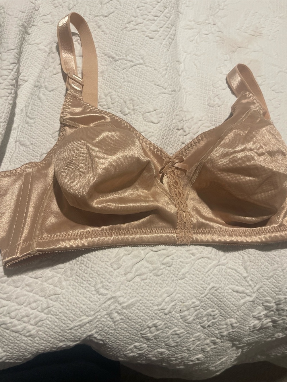 Bali Satin Wireless Bra with Lace Trim - Women Intimates 38C